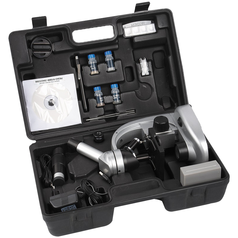 Triple Magnification Monocular Microscope with Clip Stage and LED